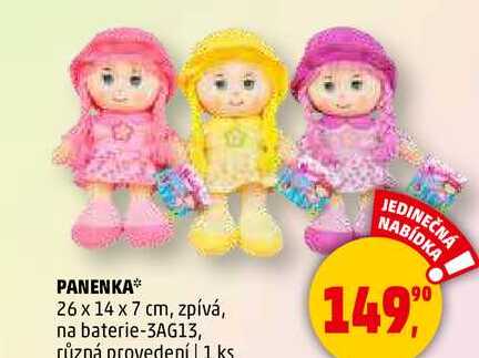 PANENKA, 26 x 14 x 7 cm, zpívá, na baterie-3AG13, 1 ks