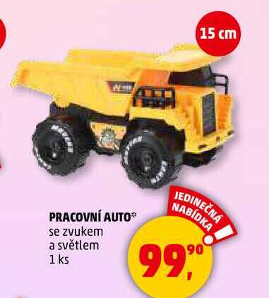 PRACOVNÍ AUTO se zvukem a světlem, 1 ks  
