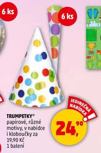 TRUMPETKY papírové, různé motivy, 1 balení