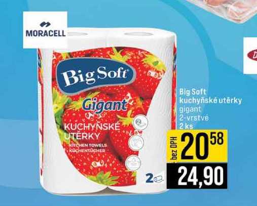 Big Soft kuchyňské utěrky gigant 2-vrstvé 2 ks 