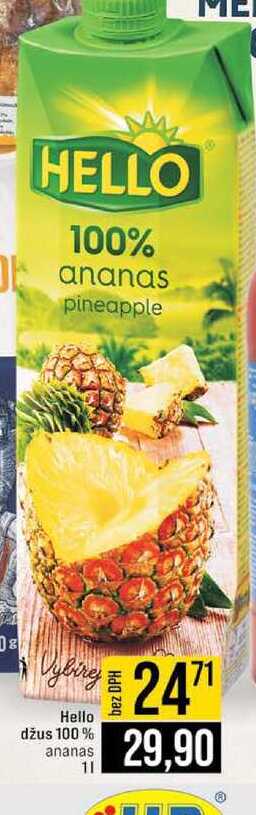 Hello džus 100 % ananas 1l