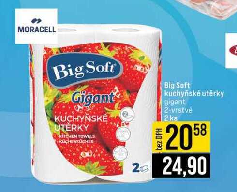 Big Soft kuchyňské utěrky gigant 2-vrstvé 2 ks