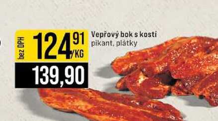 Vepřový bok s kostí pikant, plátky 1kg