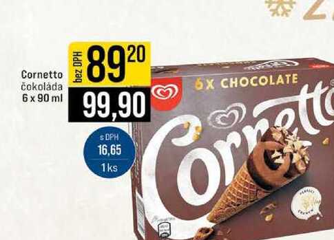 Cornetto čokoláda 6 x 90 ml 