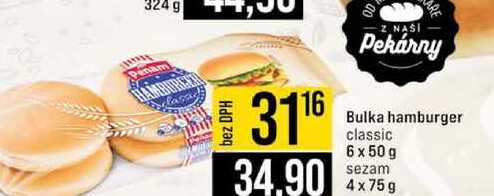 Bulka hamburger classic 6 x 50g sezam 4x75g
