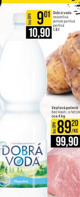 Dobrá voda neperlivá jemně perlivá perlivá 1,5l