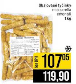 Obalované tyčinky mozzarella ementál 1kg