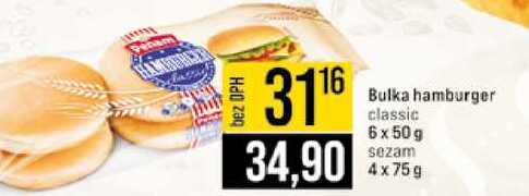 Bulka hamburger classic 6 x 50g sezam 4x75g 