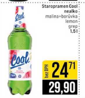 Staropramen Cool nealko malina+borůvka lemon- grep 1,5l