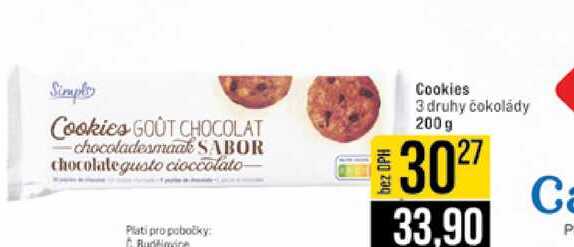 Cookies 3 druhy čokolády 200g