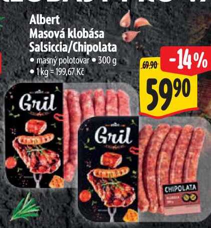 Albert Masová klobása Salsiccia/Chipolata 300 g
