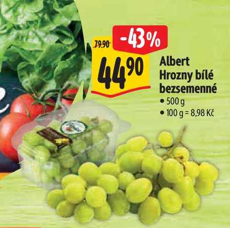  Albert Hrozny bílé bezsemenné  500 g 