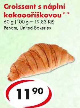 Croissant s náplní kakaooříškovou, 60 g