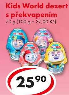 Kids World dezert s překvapením, 70 g 