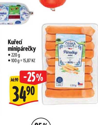 Kuřecí minipárečky 220 g  