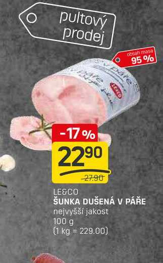 ŠUNKA DUŠENÁ V PÁŘE nejvyšší jakost 100 g 