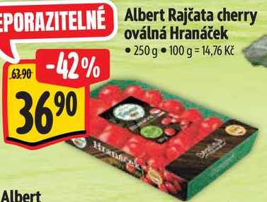 Albert Rajčata cherry oválná Hranáček, 250 g 