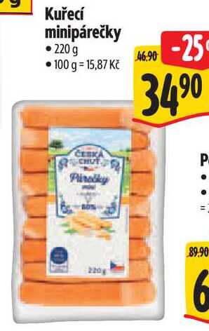 Kuřecí minipárečky, 220 g 
