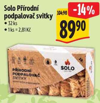 Solo Přírodní podpalovač svitky, 32 ks 