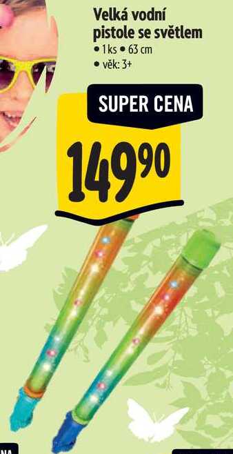 Velká vodní pistole se světlem 