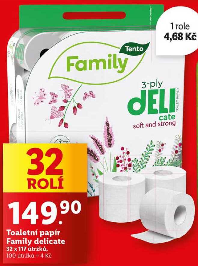 Toaletní papír Family delicate, 32 rolí