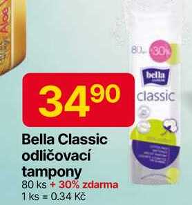 Bella Classic odličovací tampony 80 ks + 30% zdarma 