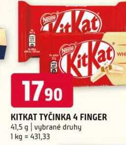 Kitkat tyčinka 4finger 41,5 g vybrané druhy 