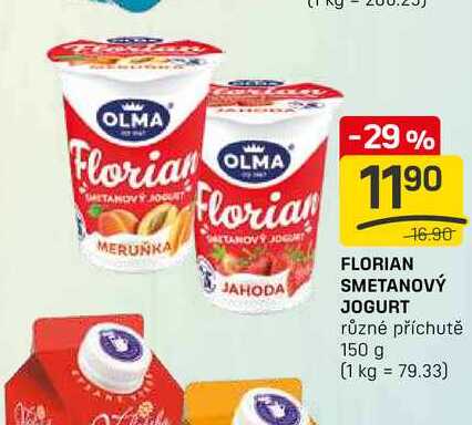 FLORIAN SMETANOVÝ JOGURT různé příchutě 150 g