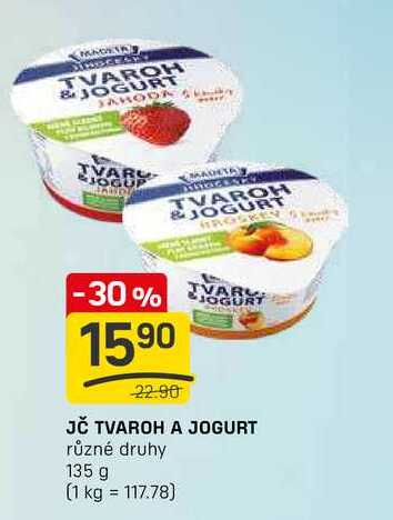 JČ TVAROH A JOGURT různé druhy 135 g 