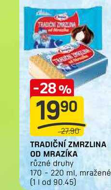 TRADIČNÍ ZMRZLINA OD MRAZÍKA různé druhy 170- 220 ml