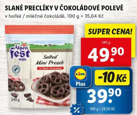 SLANÉ PRECLÍKY V ČOKOLÁDOVÉ POLEVĚ, 140 g