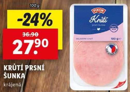 KRŮTÍ PRSNÍ ŠUNKA, 100 g