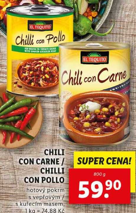 CHILI CON CARNE/CHILLI CON POLLO, 800 g