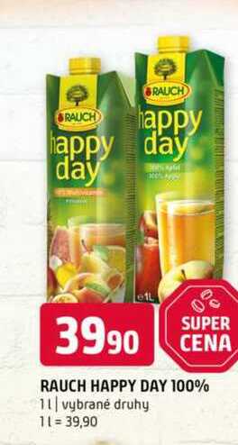 Rauch Happy Day džus 100% 1l, vybrané druhy