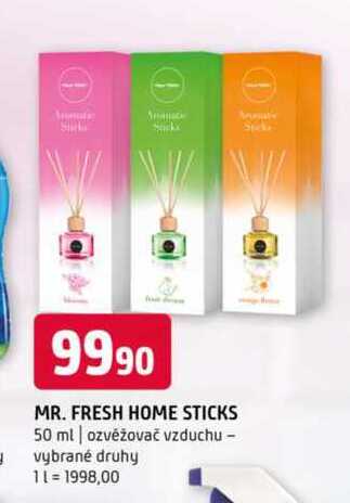 MR. fresh home sticks 50 ml ozvěžovač vzduchu vybrané druhy 