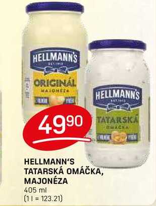 HELLMANN'S TATARSKÁ OMÁČKA, MAJONÉZA 405 ml