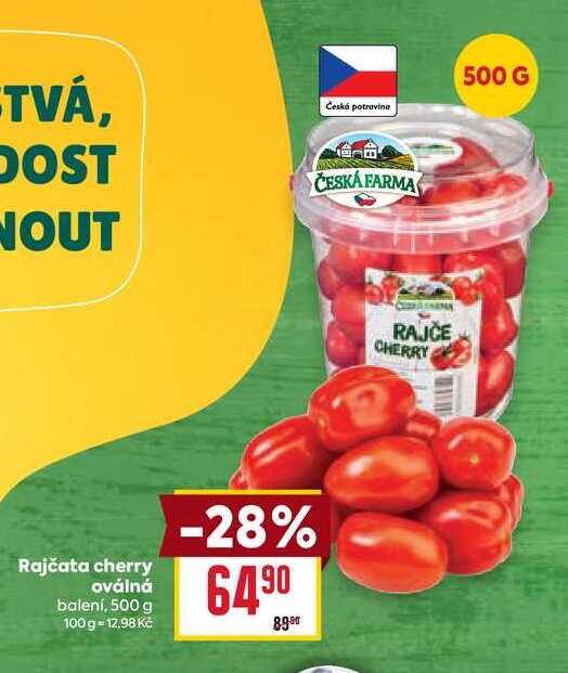 Rajčata cherry oválná balení, 500 g 