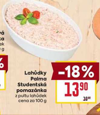 Lahůdky Palma Studentská pomazánka z pultu lahůdek cena za 100 g