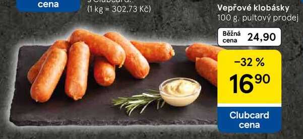 Vepřové klobásky, 100 g