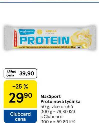 MaxSport Proteinová tyčinka, 50 g, více druhů 