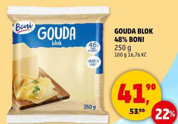 GOUDA BLOK 48% BONI, 250 g 