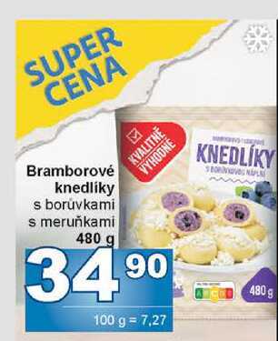Bramborové knedlíky s borůvkami, s meruňkami 480 g 
