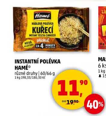 INSTANTNÍ POLÉVKA HAMÉ různé druhy, 60/66 g 