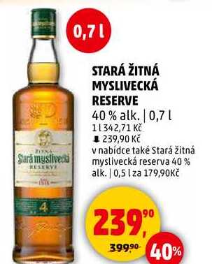 STARÁ ŽITNÁ MYSLIVECKÁ RESERVE 40% alk., 0,7 l