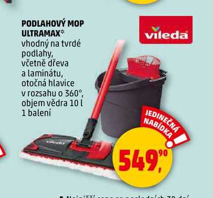 PODLAHOVÝ MOP ULTRAMAX vhodný na tvrdé podlahy, 1 balení