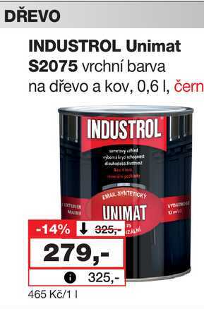 INDUSTROL Unimat S2075 vrchní barva na dřevo a kov, 0,6l