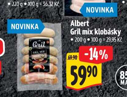  Albert Gril mix klobásky 200 g