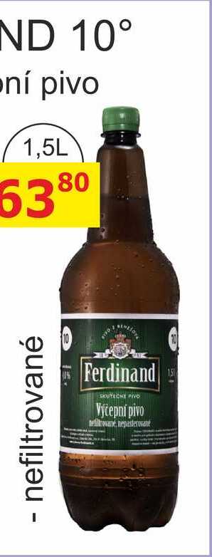Ferdinand 10° Výčepní světlé pivo 1,5l nefiltrované
