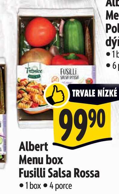   Albert Menu box Fusilli Salsa Rossa 4 porce
