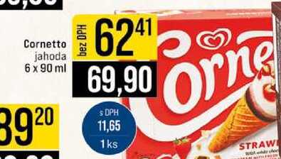 Cornetto jahoda 6 x 90 ml